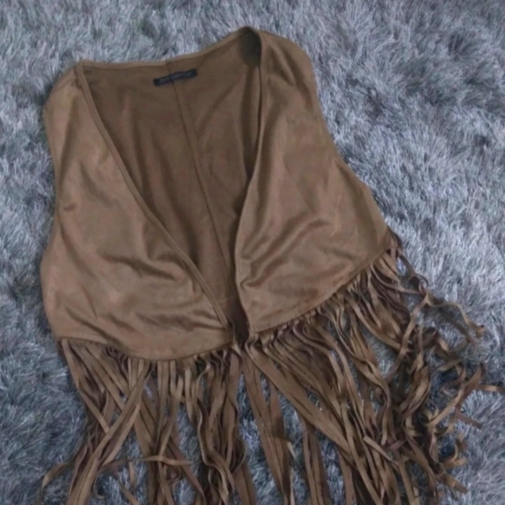 Bajee Collection by Becool Brown Fringe Vest size Large